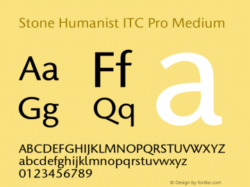 StoneHumanistITCPro-Medium Version 1.000图片样张