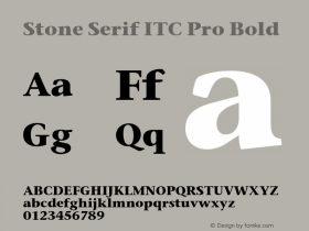 StoneSerifITCPro-Bold Version 1.00图片样张