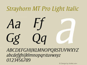 Strayhorn MT Pro Light Italic Version 3.00 Build 1000图片样张