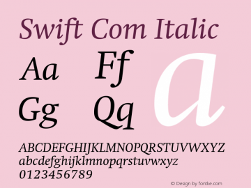 Swift Com Italic Version 2.11图片样张
