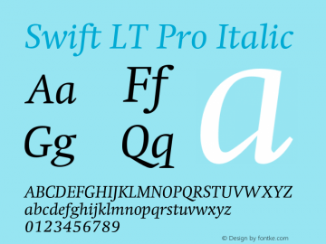 SwiftLTPro-Italic Version 1.100;PS 001.001;hotconv 1.0.38图片样张