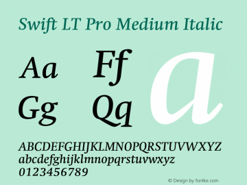 SwiftLTPro-MediumItalic Version 1.100;PS 001.001;hotconv 1.0.38图片样张