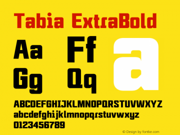 Tabia ExtraBold Version 1.000;PS 001.000;hotconv 1.0.70;makeotf.lib2.5.58329图片样张