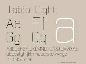 Tabia Light Version 1.000;PS 001.000;hotconv 1.0.70;makeotf.lib2.5.58329图片样张