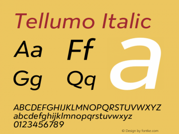 Tellumo Italic Version 1.00图片样张