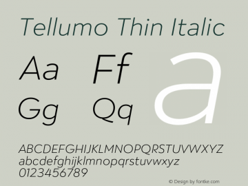 Tellumo Thin Italic Version 1.00图片样张