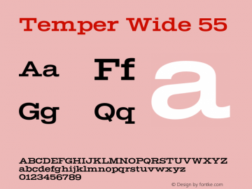Temper Wide 55 Version 2.001;PS 002.001;hotconv 1.0.88;makeotf.lib2.5.64775图片样张