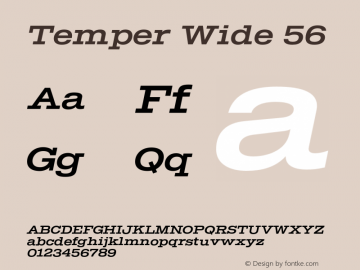 Temper Wide 56 Version 2.001;PS 002.001;hotconv 1.0.88;makeotf.lib2.5.64775图片样张