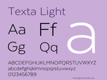 Texta Light Version 1.005;PS 001.005;hotconv 1.0.88;makeotf.lib2.5.64775图片样张