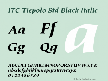 TiepoloStd-BlackItalic Version 3.000 Build 1000图片样张