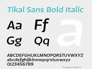 TikalSansBold-Italic 1.000图片样张