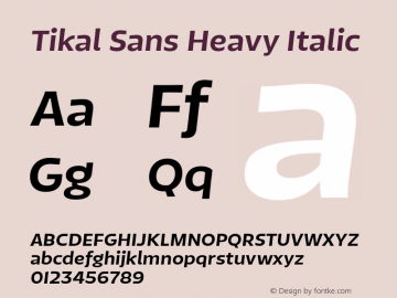 TikalSansHeavy-Italic 1.000图片样张