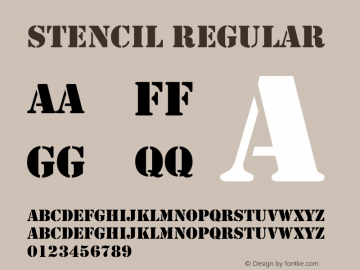Stencil Regular Version 1.51 Font Sample