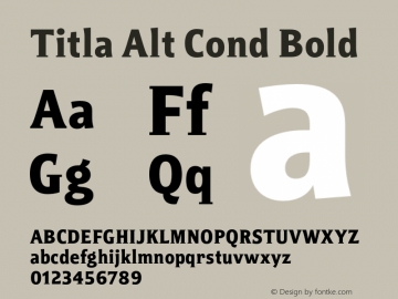 Titla Alt Cond Bold Version 1.1图片样张