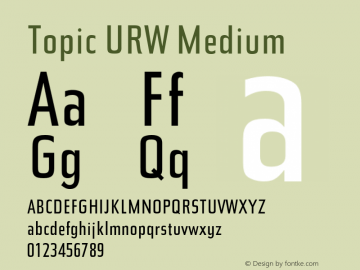 TopicURW-Med Version 1.000;PS 1.00;hotconv 1.0.57;makeotf.lib2.0.21895图片样张