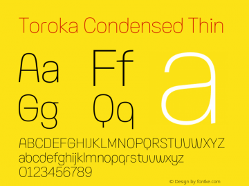 Toroka Condensed Thin Version 001.000 April 2021图片样张