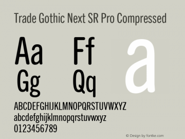 Trade Gothic Next Soft Rounded Pro Compressed Version 1.00图片样张