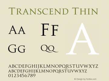 Transcend Thin Version 1.000;hotconv 1.0.109;makeotfexe 2.5.65596图片样张