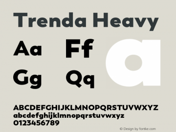 Trenda Heavy Version 1.001;PS 001.001;hotconv 1.0.88;makeotf.lib2.5.64775图片样张