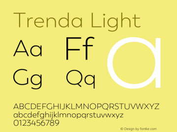Trenda Light Version 1.001;PS 001.001;hotconv 1.0.88;makeotf.lib2.5.64775图片样张