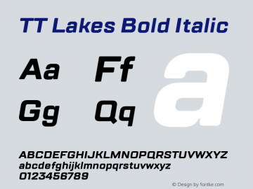 TT Lakes Bold Italic Version 1.000图片样张