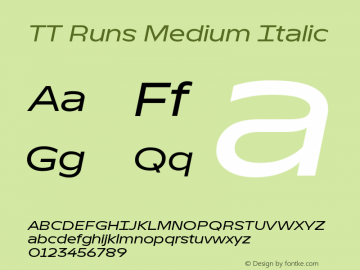 TT Runs Medium Italic Version 1.100.18052021图片样张