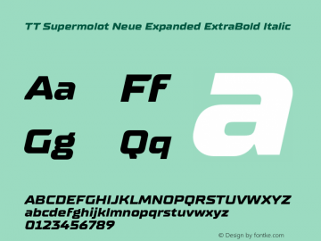 TT Supermolot Neue Expanded ExtraBold Italic Version 1.000图片样张