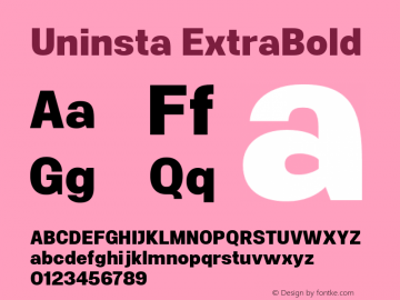 Uninsta ExtraBold Version 1.000;PS 001.000;hotconv 1.0.70;makeotf.lib2.5.58329图片样张