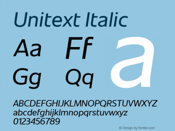 Unitext Italic Version 1.00, build 11, gb1060, s3图片样张