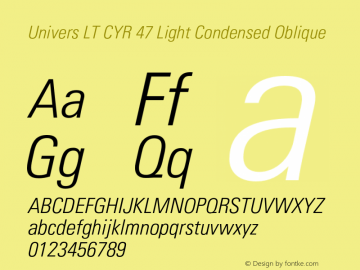 UniversLTCYR-47LightCondObl Version 3.00图片样张