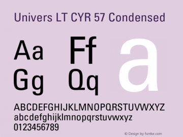 UniversLTCYR-57Condensed Version 3.00图片样张