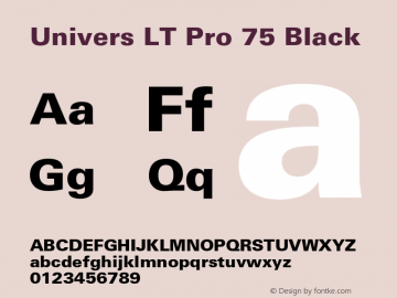 Univers LT Pro 55 Bold Version 1.00 Build 1000图片样张