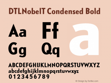 DTLNobelT Condensed Bold 001.000 Font Sample