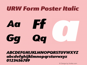 URWForm-PosterItalic Version 1.000;PS 1.00;hotconv 1.0.57;makeotf.lib2.0.21895图片样张