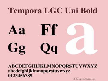 Tempora LGC Uni Bold Version 0.2 Font Sample