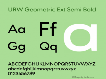 URWGeometricExt-SemiBold Version 1.000;PS 1.00;hotconv 1.0.57;makeotf.lib2.0.21895图片样张