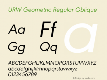 URWGeometric-RegularOblique Version 1.000;PS 1.00;hotconv 1.0.57;makeotf.lib2.0.21895图片样张