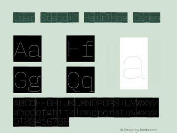 UserStencil-HairlineCameo Version 1.001;PS 001.001;hotconv 1.0.56;makeotf.lib2.0.21325图片样张