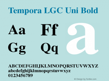 Tempora LGC Uni Bold Version 0.2 Font Sample