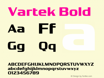 Vartek Bold Version 001.000 November 2020图片样张