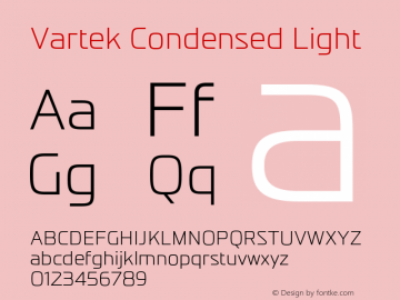 Vartek Condensed Light Version 001.000 November 2020图片样张