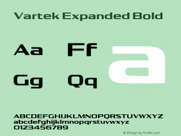 Vartek Expanded Bold Version 001.000 November 2020图片样张