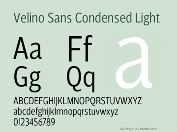 VelinoSansCondensed-Light Version 1.000图片样张