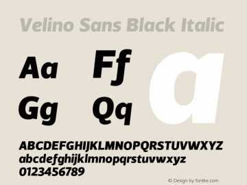 VelinoSans-BlackItalic Version 1.000图片样张