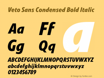 Veto Sans Cond Bold Italic Version 1.00, build 17, s3图片样张