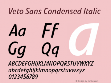 Veto Sans Cond Italic Version 1.00, build 17, s3图片样张