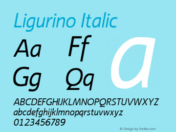 Ligurino Italic Version 1.000 2004 initial release图片样张