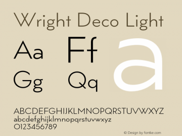 Wright Deco Light Version 1.000;hotconv 1.0.109;makeotfexe 2.5.65596图片样张