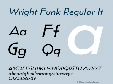 Wright Funk Regular It Version 1.000;hotconv 1.0.109;makeotfexe 2.5.65596图片样张