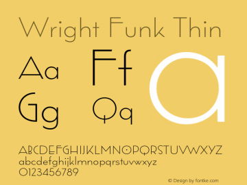 Wright Funk Thin Version 1.000;hotconv 1.0.109;makeotfexe 2.5.65596图片样张